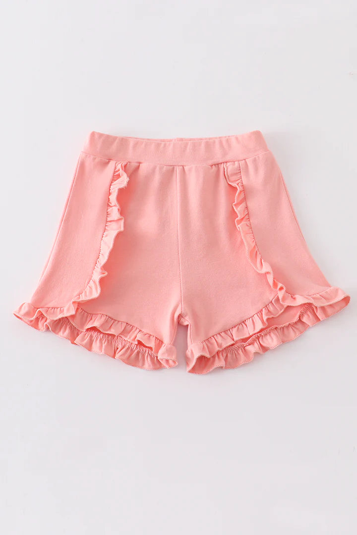 Peach Ruffle Girl Shorts