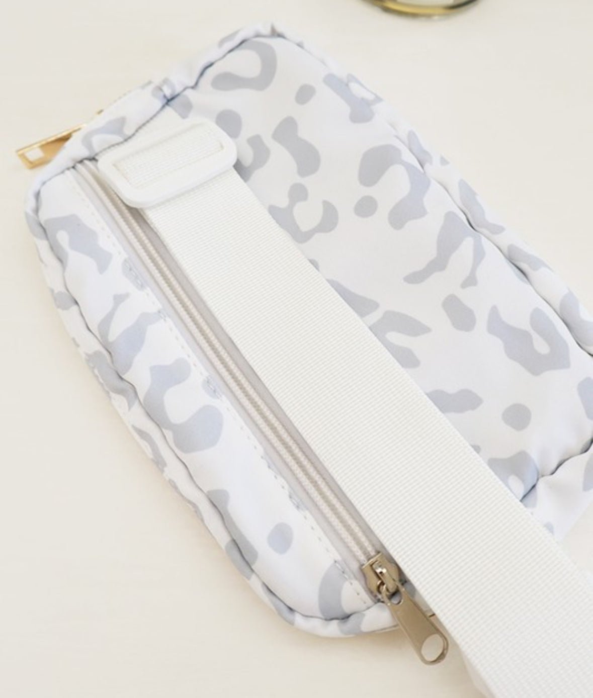 White Leopard Crossbody Fanny Belt Bag