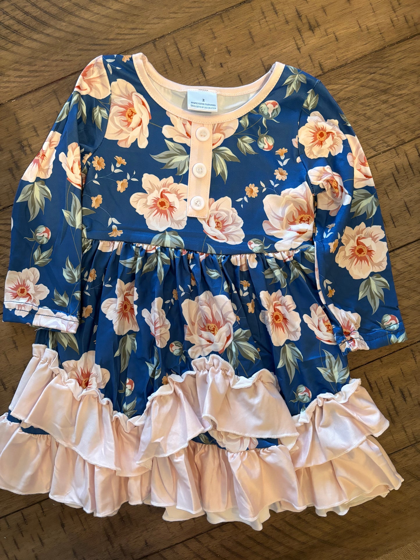 Navy Floral Print Dress