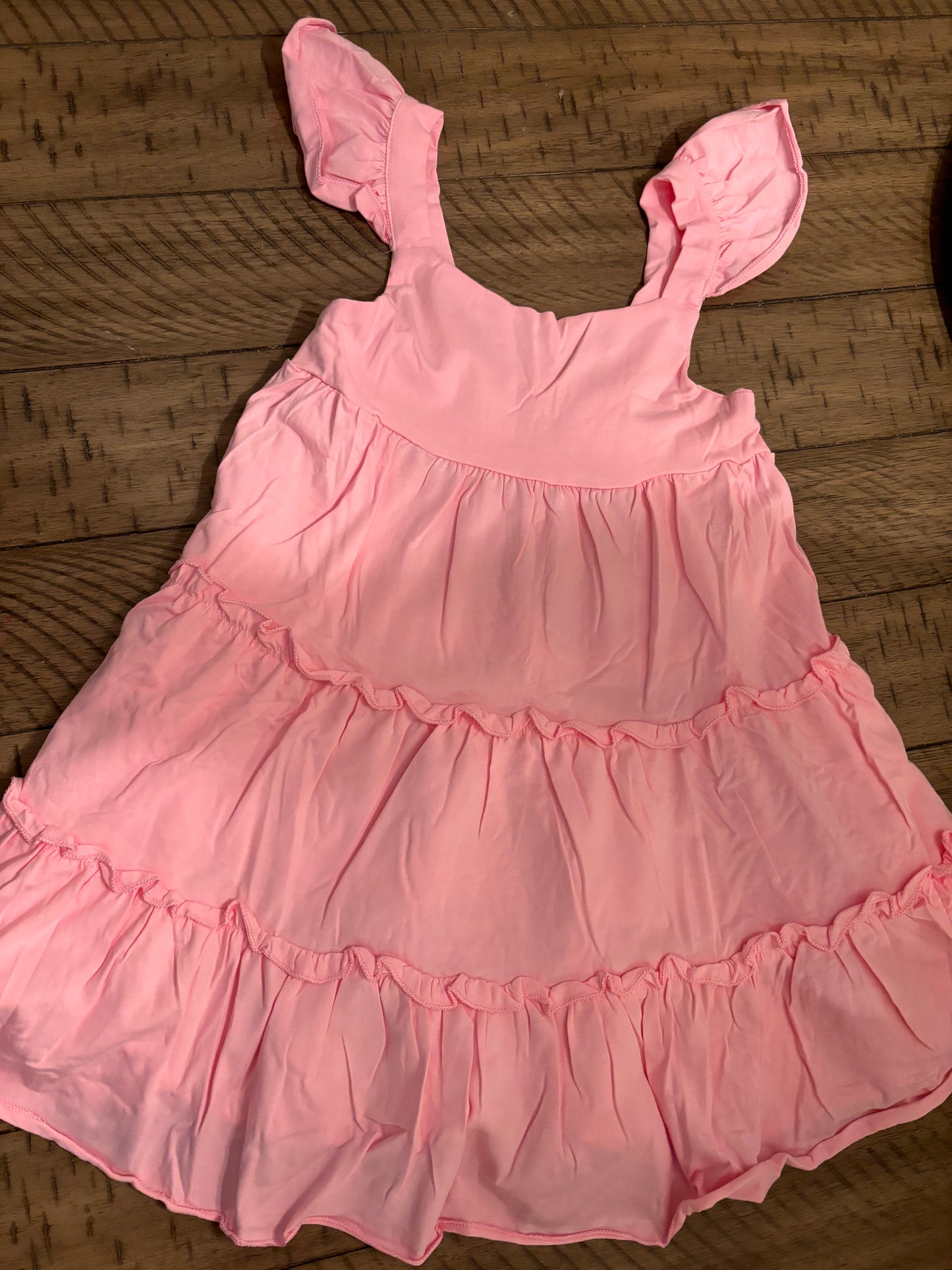 Pink Flutter Trim Dress