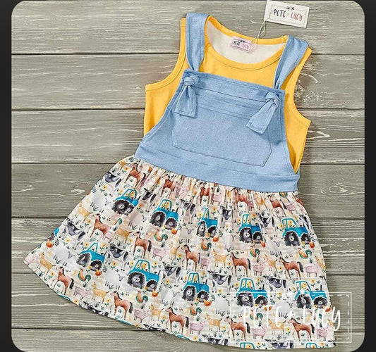 Pete and Lucy On the Farm Jumper Dress Set