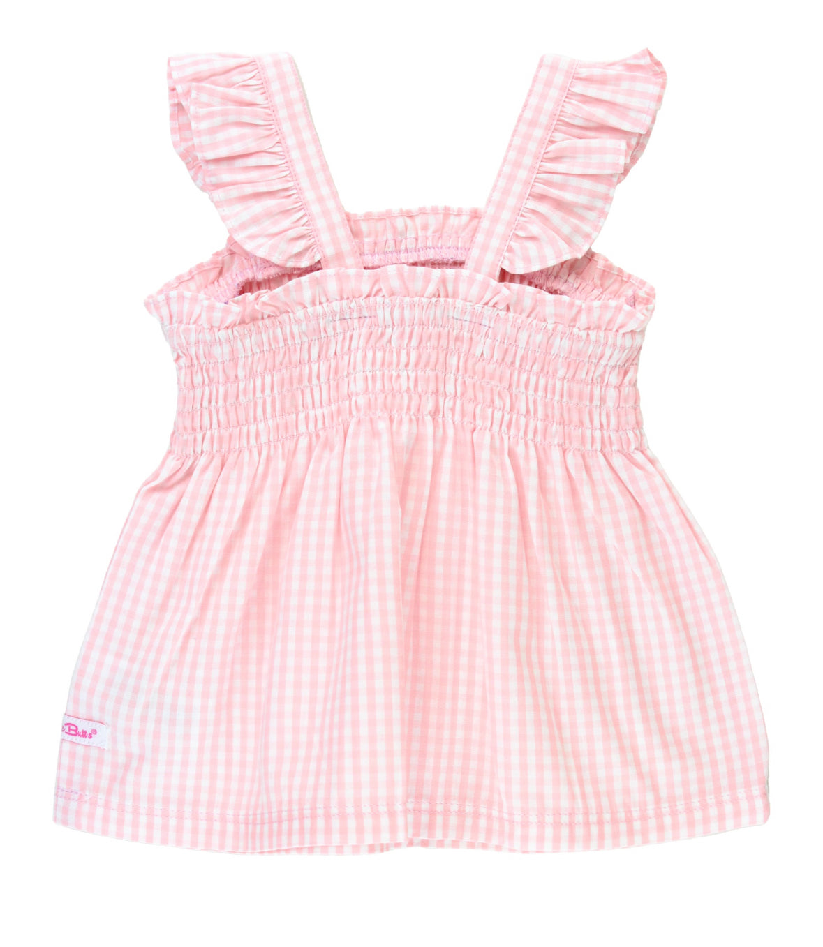 RuffleButts Pink Gingham Smocked Top