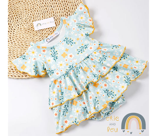 Okie and Lou Daisies Baby Romper