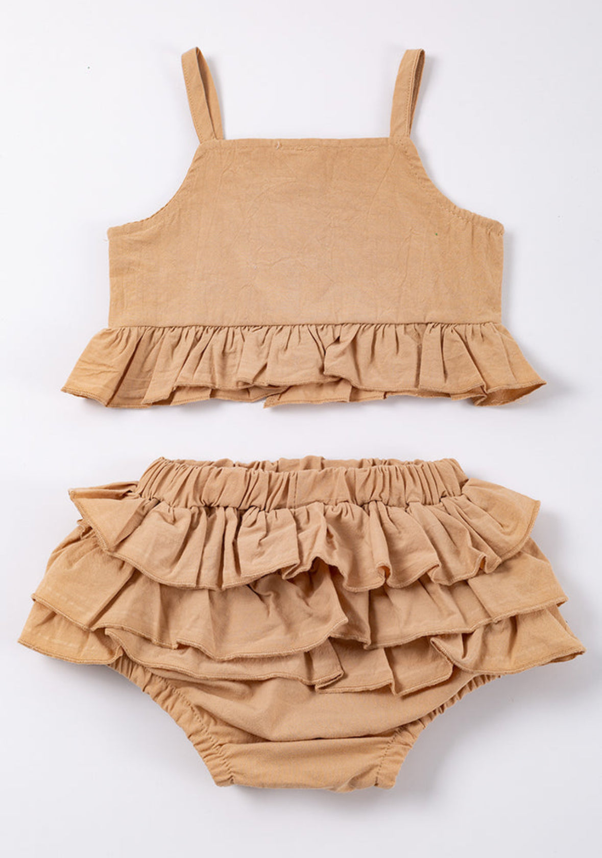 Beige Ruffle Baby Girl Set