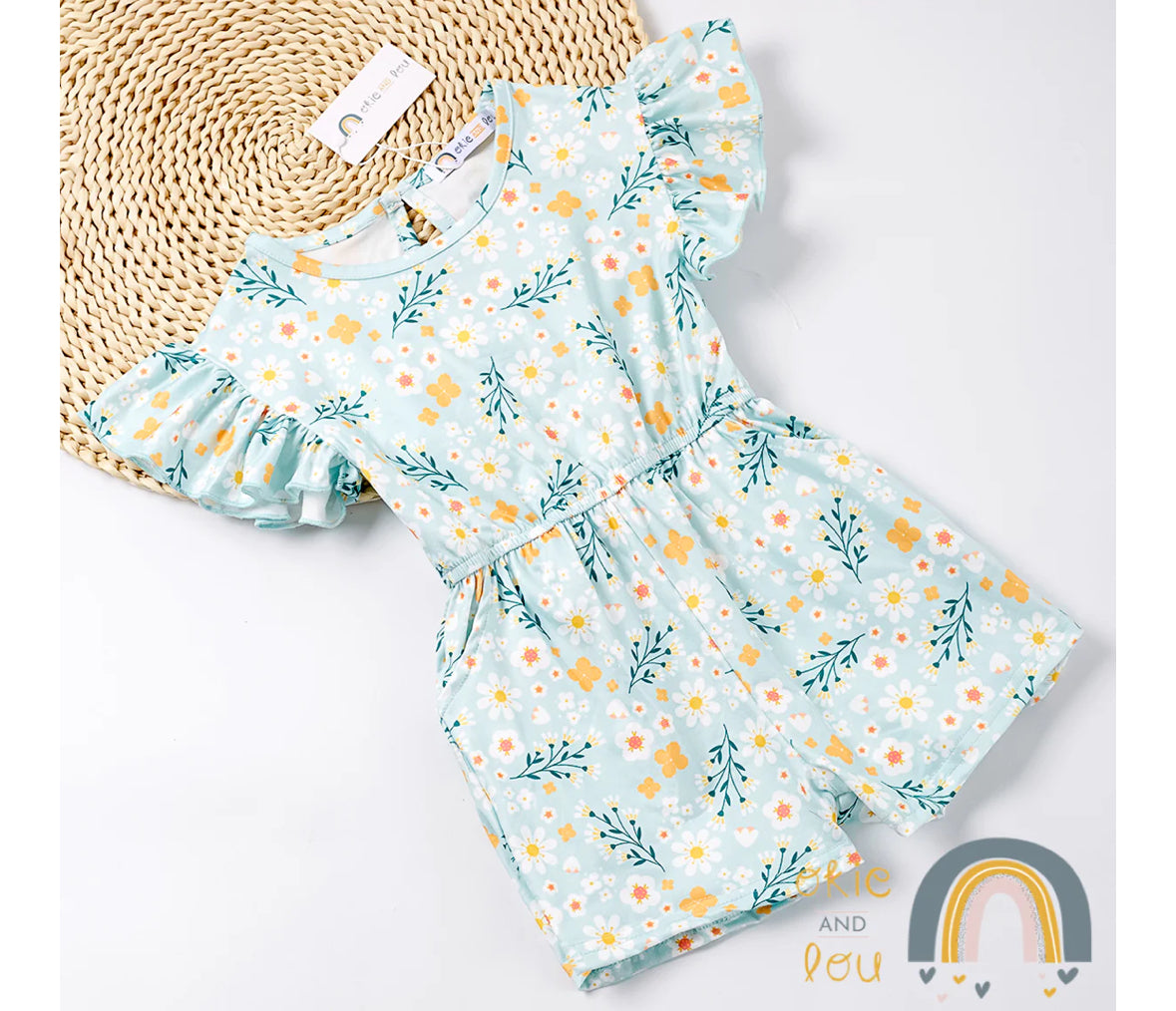 Okie and Lou Daisies Shorts Jumpsuit