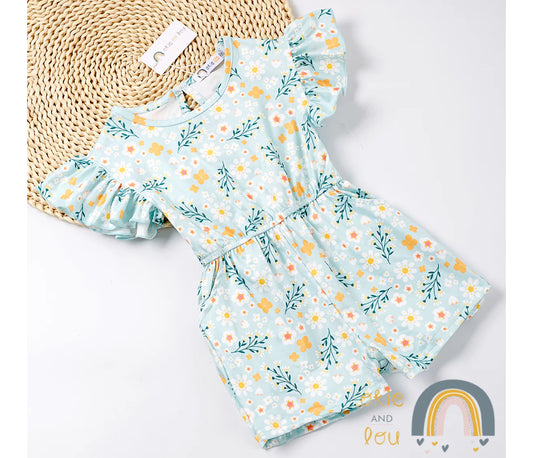 Okie and Lou Daisies Shorts Jumpsuit