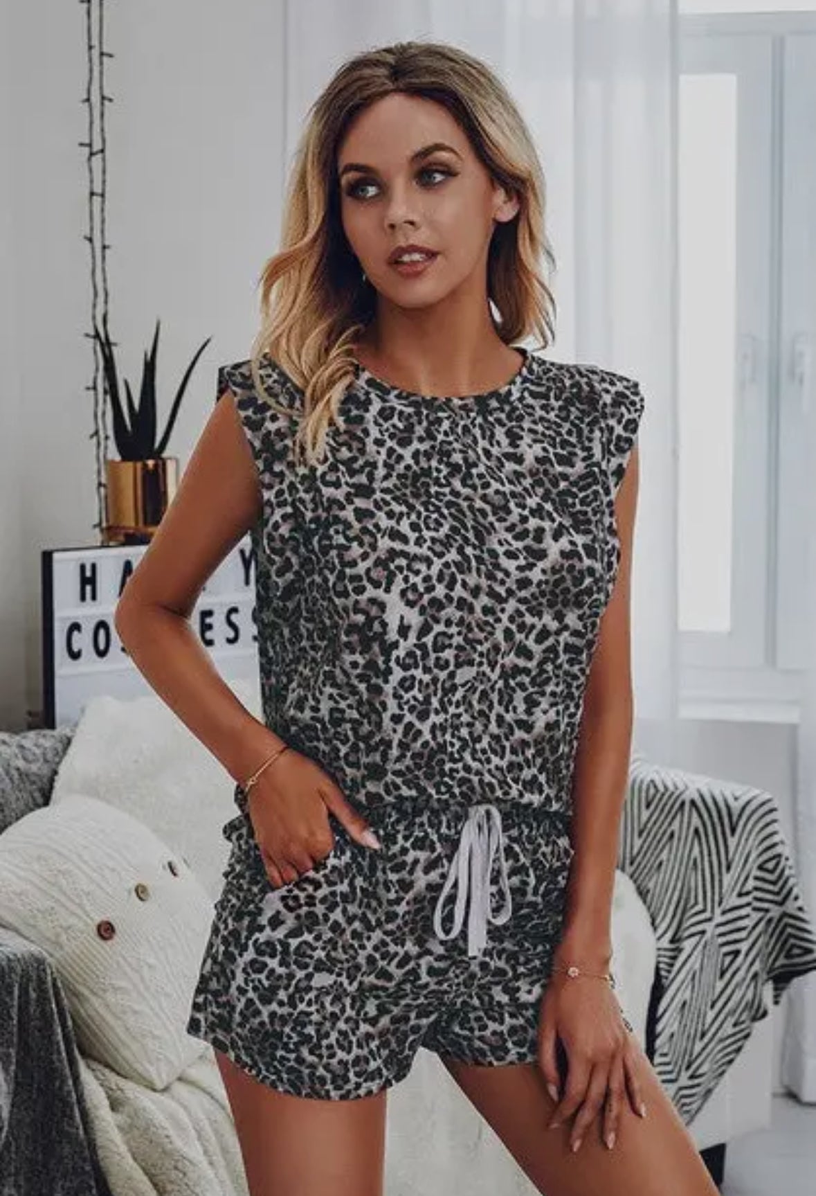 Women’s Grey Leopard Loungewear