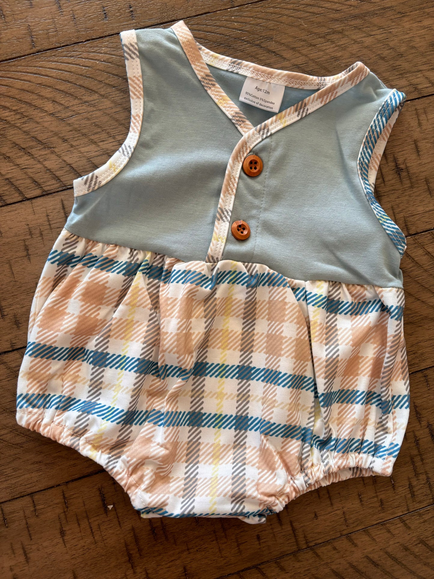 Boys Plaid Baby Romper