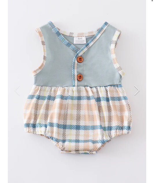 Boys Plaid Baby Romper