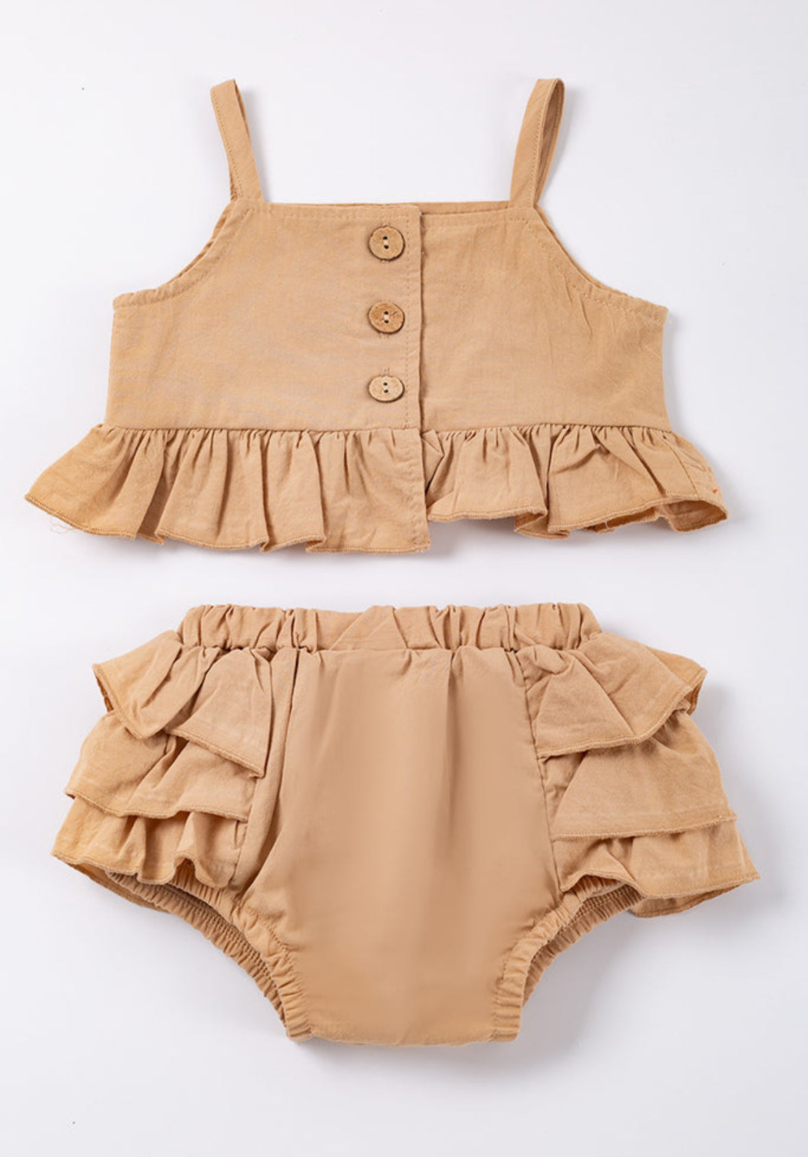 Beige Ruffle Baby Girl Set