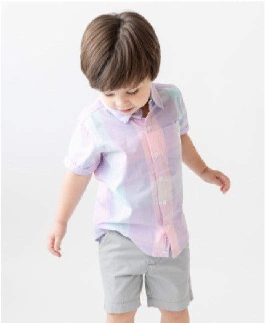 Boys RuggedButts Cotton Candy Button Up Shirt