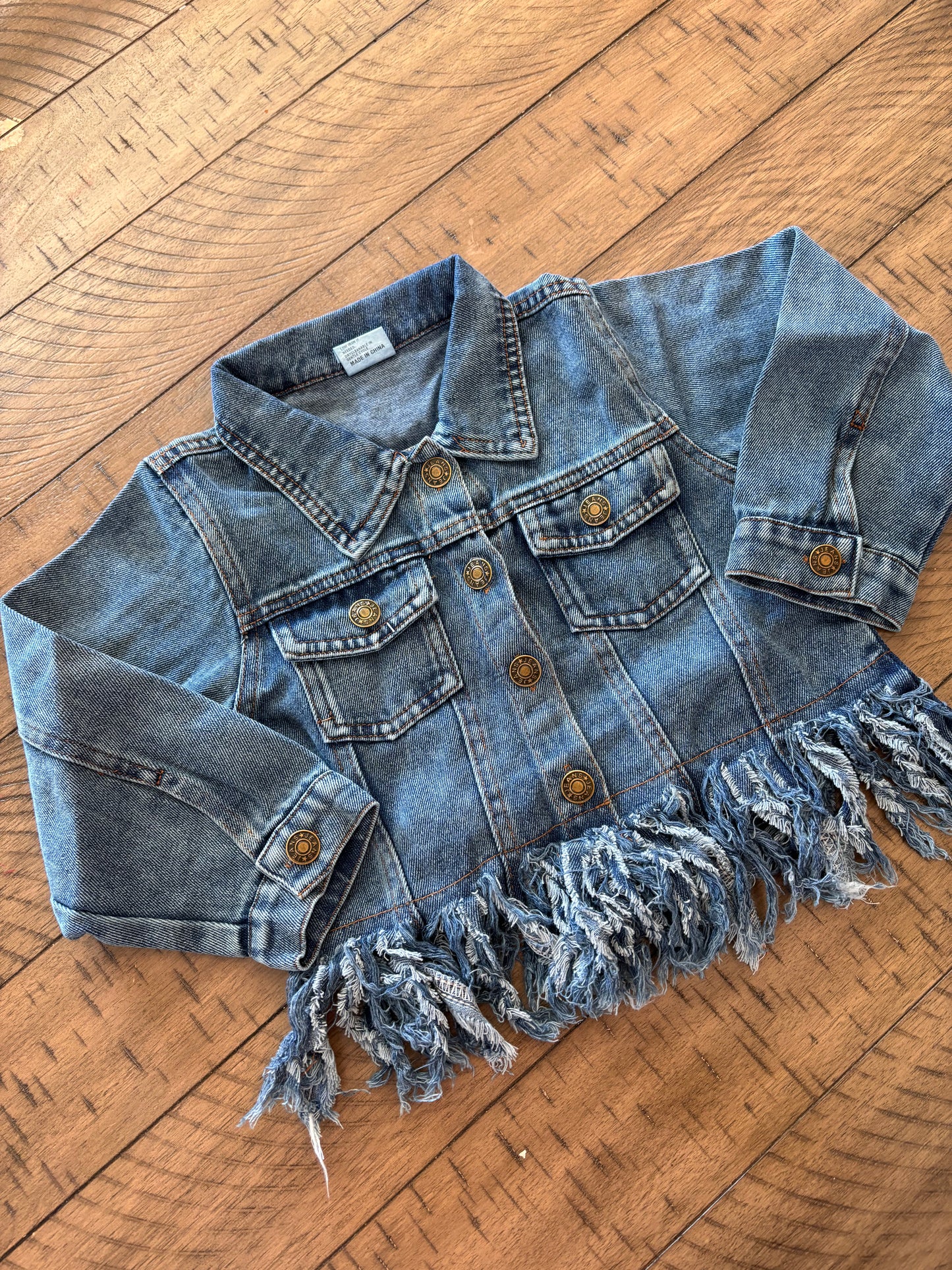 Distressed Tassel Denim Jacket